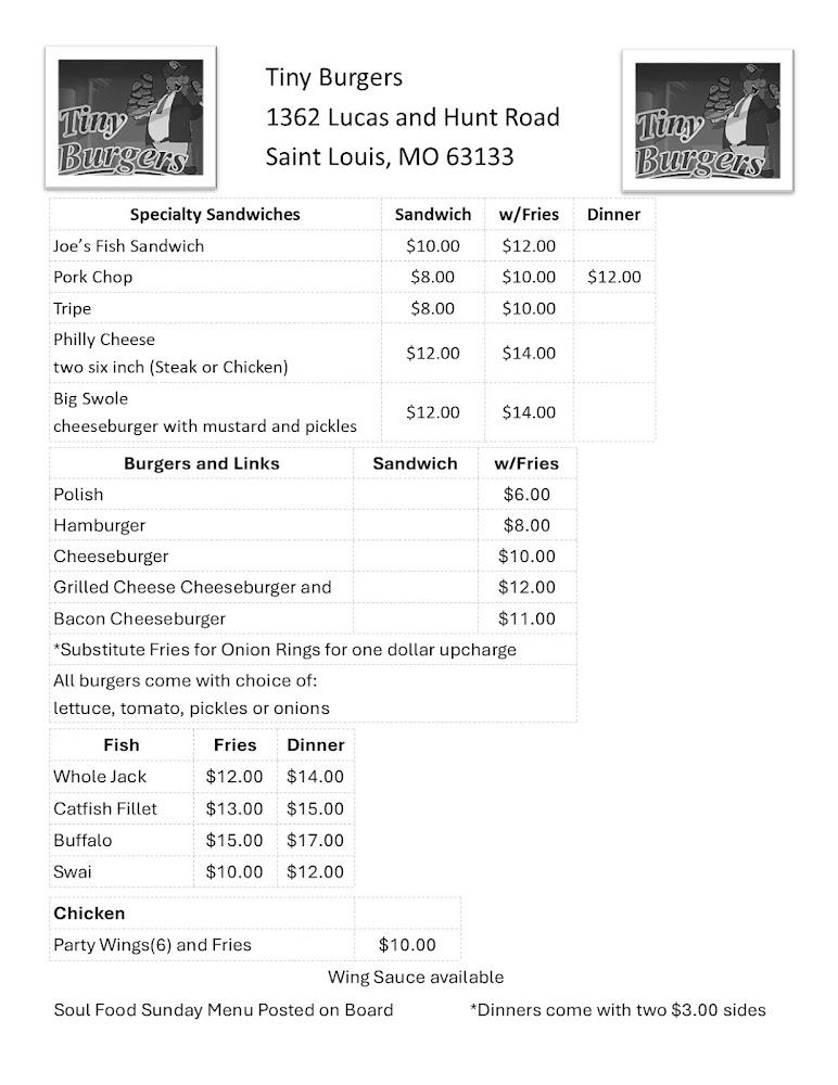 Tiny Burgers Menu image 2